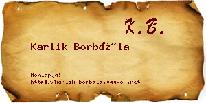 Karlik Borbála névjegykártya